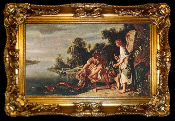 framed  LASTMAN, Pieter Pietersz. The Angel and Tobias with the Fish g, ta009-2